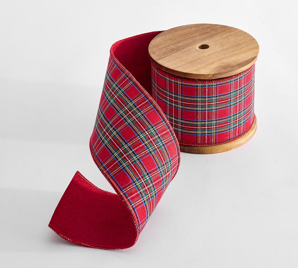 Red Plaid Ribbon Garland