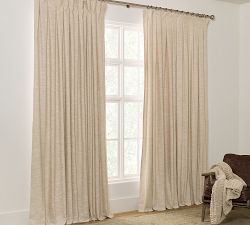Emery Linen Inverted Box Pleat Blackout Curtain