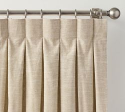 Emery Linen Inverted Box Pleat Blackout Curtain