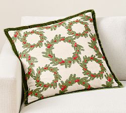 Wreath with Velvet Flange Pillow