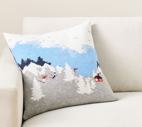 Ski Knitted Pillow