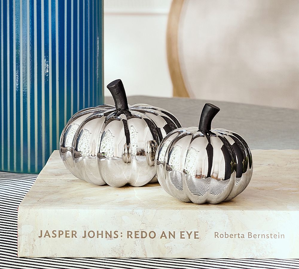 Brandon Maxwell Silver Pumpkins - Set of 2
