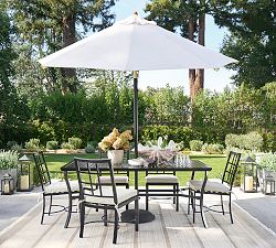 Riviera Metal Rectangular Dining Table + Chair Outdoor Dining Set