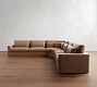 Westwood Square Arm Deep Seat Leather 5-Piece Curved Wedge Sectional (151&quot;)