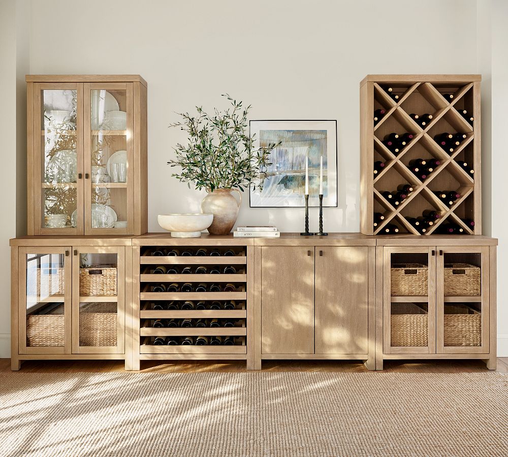 Modern Farmhouse Set with Wine Storage (136&quot;)