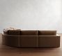 Westwood Square Arm Deep Seat Leather 5-Piece Curved Wedge Sectional (151&quot;)