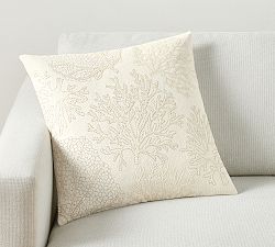 Coral Sparkle Embellished Pillow