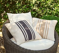 Modern Farmhouse Striped Outdoor Pillow
