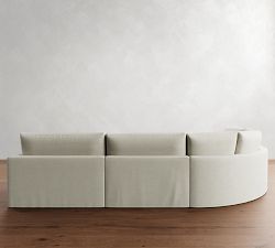 Westwood Fin Arm Deep Seat Slipcovered 4-Piece Curved Wedge Sectional (156&quot;)