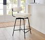 Maison Upholstered Low Back Swivel Stool