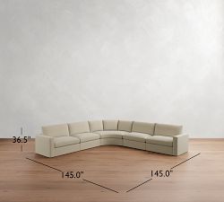 Westwood Square Arm 5-Piece Curved Wedge Sectional (151&quot;)