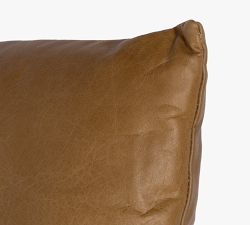 Layna Leather And Linen Block Pillow