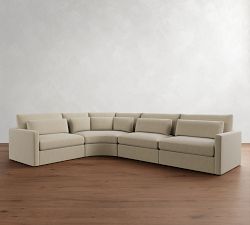 Westwood Slim Arm Deep Seat 4-Piece Curved Wedge Sectional (153&quot;)