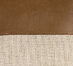 Layna Leather And Linen Block Pillow