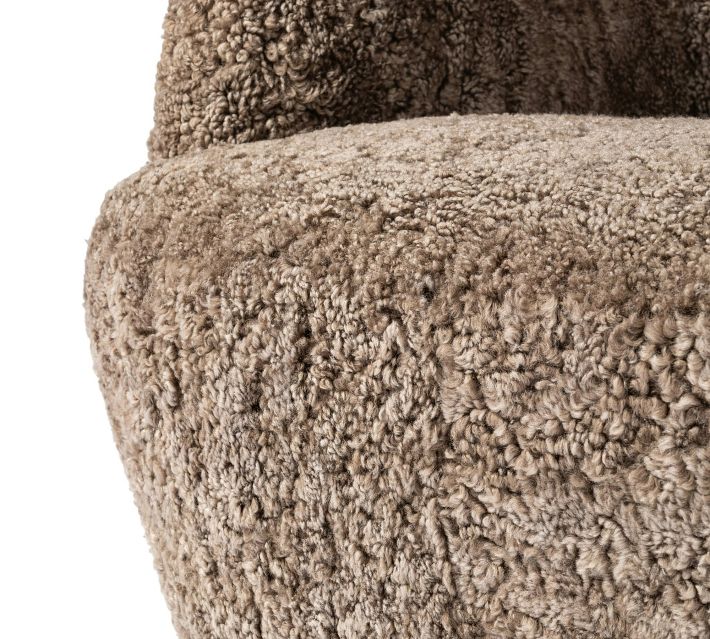 Another close-up of dense boucle upholstery