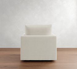 Westwood Slim Arm Deep Seat Slipcovered Swivel Chair