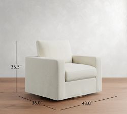 Westwood Square Arm Slipcovered Swivel Chair