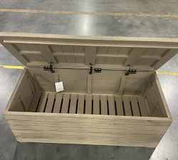 Open Box: Indio Outdoor Storage Bench, 48&quot; - Weathered Gray