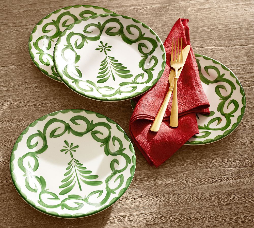Puebla Porcelain Tree Salad Plates - Set of 4
