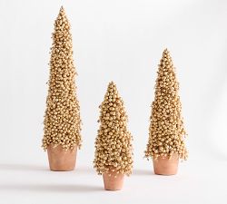 Faux Potted Berry Cluster Cone Trees
