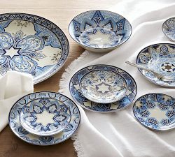 Hanukkah Latke Stoneware Appetizer Plates - Mixed Set of 8