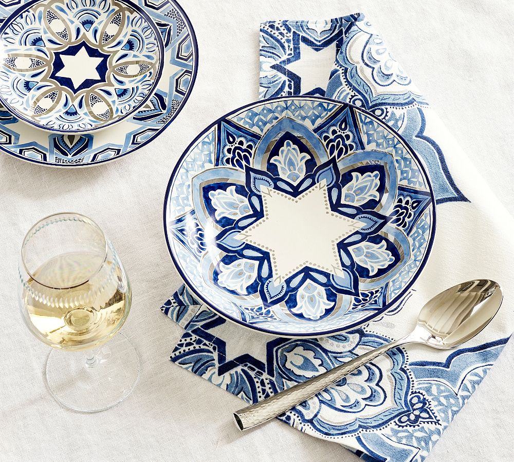 Hanukkah Medallion Stoneware Serving Bowl