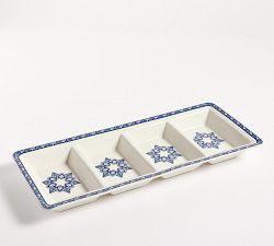 Hanukkah Medallion Stoneware Multi-Condiment Server