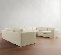Carmel Wide Arm Slipcovered U-Shaped Sectional (144&quot;)