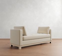 Jake Tufted Seadrift Wood Base Settee (74&quot;)