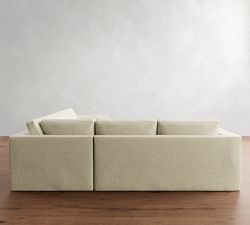 Carmel Wide Arm Slipcovered 3-Piece L-Shaped Sectional (113&quot;)