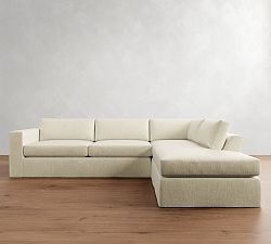 Carmel Wide Arm Slipcovered Return Bumper Sectional (113&quot;&ndash;125&quot;)