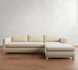 Jake Tufted Seadrift Wood Base Chaise Sectional (110"&ndash;120")