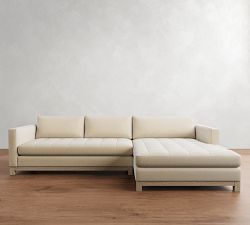Jake Tufted Seadrift Wood Base Chaise Sectional (110"&ndash;120")