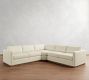 Carmel Slim Arm Wood Base 3-Piece L-Shaped Wedge Sectional (120&quot;)
