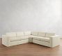 Carmel Wide Arm Slipcovered 3-Piece L-Shaped Wedge Sectional (123&quot;&ndash;129&quot;)