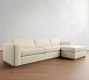Carmel Wide Arm Wood Base Chaise Sectional (113&quot;&ndash;135&quot;)