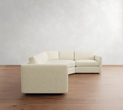 Carmel Slim Arm 3-Piece Wedge Sectional (120&quot;&ndash;126&quot;)