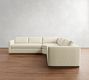 Carmel Slim Arm Wood Base 3-Piece L-Shaped Wedge Sectional (120&quot;)