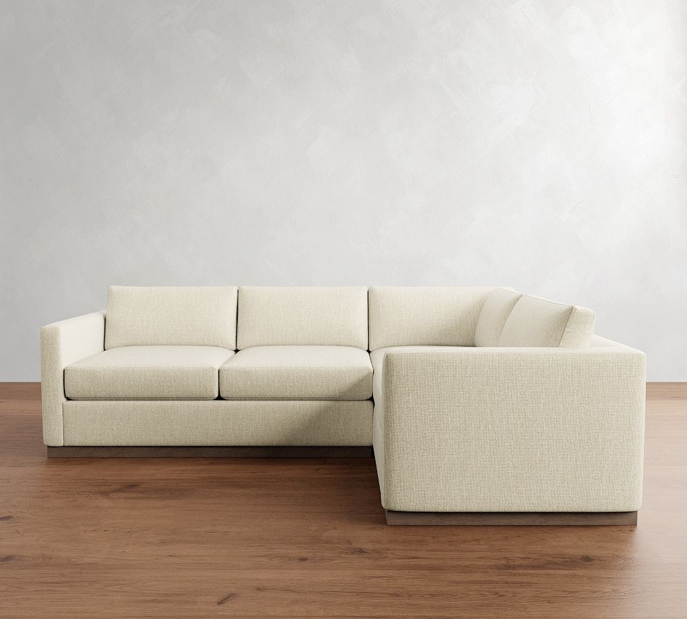 Carmel Slim Arm Wood Base 3-Piece Sectional (110&quot;)