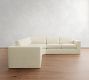 Carmel Wide Arm Slipcovered 3-Piece L-Shaped Wedge Sectional (123&quot;&ndash;129&quot;)
