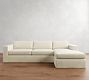 Carmel Wide Arm Slipcovered Chaise Sectional (113&quot;&ndash;135&quot;)