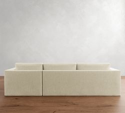 Carmel Wide Arm Slipcovered Chaise Sectional (113&quot;&ndash;135&quot;)