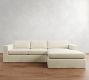 Carmel Wide Arm Slipcovered Chaise Sectional (113&quot;&ndash;135&quot;)