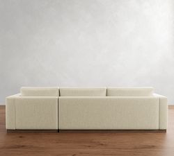 Carmel Wide Arm Wood Base Chaise Sectional (113&quot;&ndash;135&quot;)
