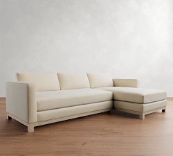 Jake Seadrift Wood Base Chaise Sectional (110&quot;&ndash;120&quot;)