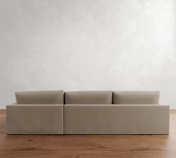 Westwood Square Arm Deep Seat Slipcovered Chaise Sectional (136&quot;-154&quot;)