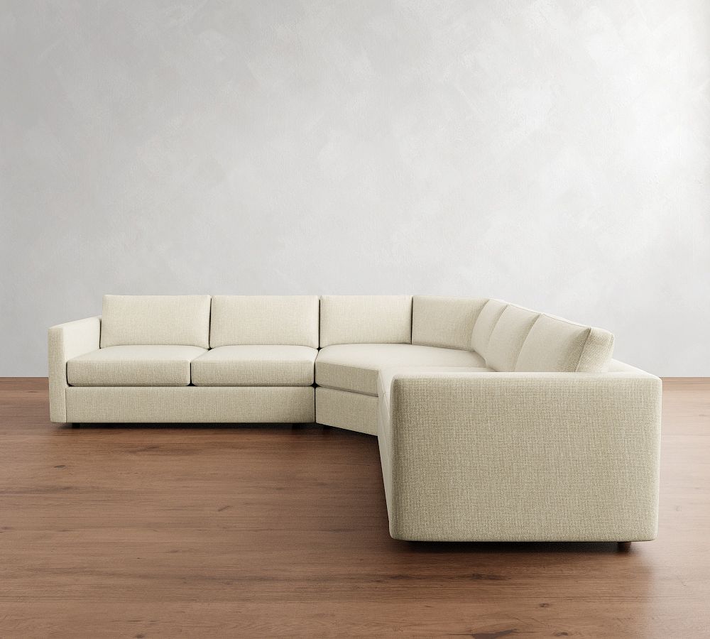 Carmel Slim Arm 3-Piece L-Shaped Wedge Sectional (120&quot;&ndash;126&quot;)