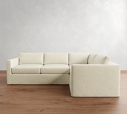 Carmel Slim Arm Slipcovered 3-Piece Sectional (110&quot;)