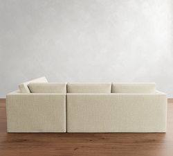 Carmel Slim Arm Slipcovered 3-Piece Sectional (110&quot;)