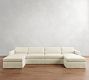Carmel Slim Arm Slipcovered Double Chaise Sectional (139&quot;&ndash;171&quot;)